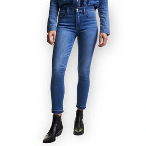 Denim Forum The Nico Mid Rise Skinny Crop in Medium Lagoon  26